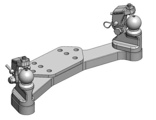 Zwangslenkung K50 R/L m. Niederhalter / Für K80®-Lagerböcke / Tragplatten