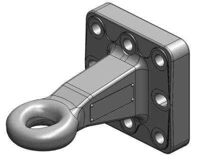 Zugöse mit Flansch Ø50mm 145x145 DIN 967