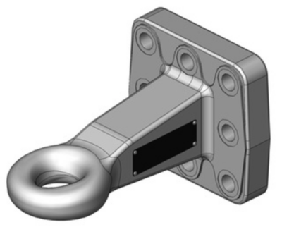 Zugöse mit Flansch Ø50mm 130x130 DIN 967