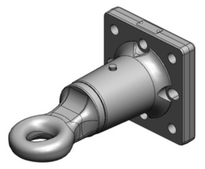 Zugöse mit Flansch Ø50mm drehbar 145x145